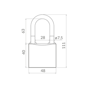Замок навесной PUNTO PK-0150 3 кл. /59155/