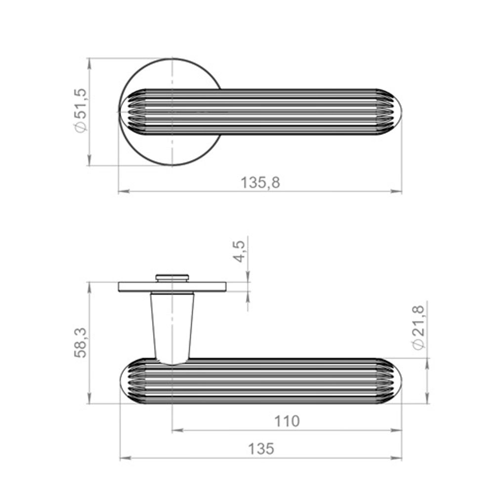 Ручка раздельная ARMADILLO ECLAIR R.YM MWSC-33 итальянский тисненный /62101/