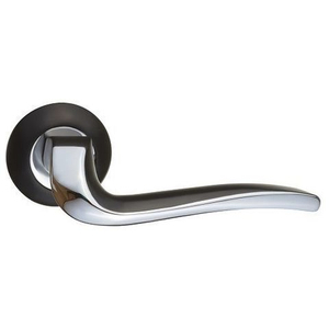 Ручка дверная RENZ 424-08 B/CP "Моретти" (черный/хром блестящий)