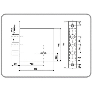 Замок врезной CLASS GS-ML 14 "Скорпион"