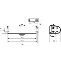 Доводчик DOORLOCK DL77N 4/5 (90-125кг) серебро