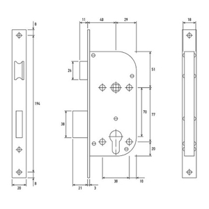 Замок врезной с ручками PALLADIUM ЗВ-AL 1708 AB бронза