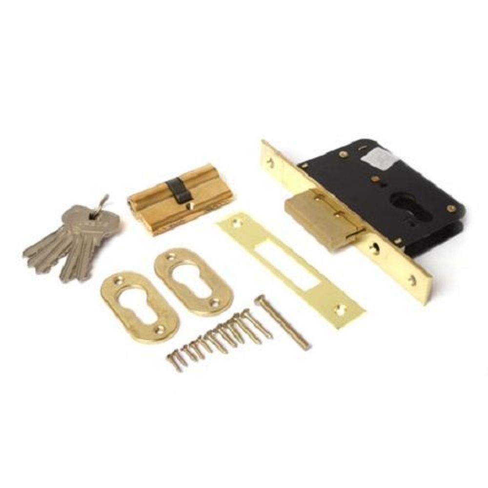 Замок врезной APECS 95/60 G золото