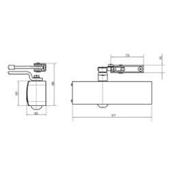 Доводчик дверной GEZE TS1500 EN3/4 серый с тягой