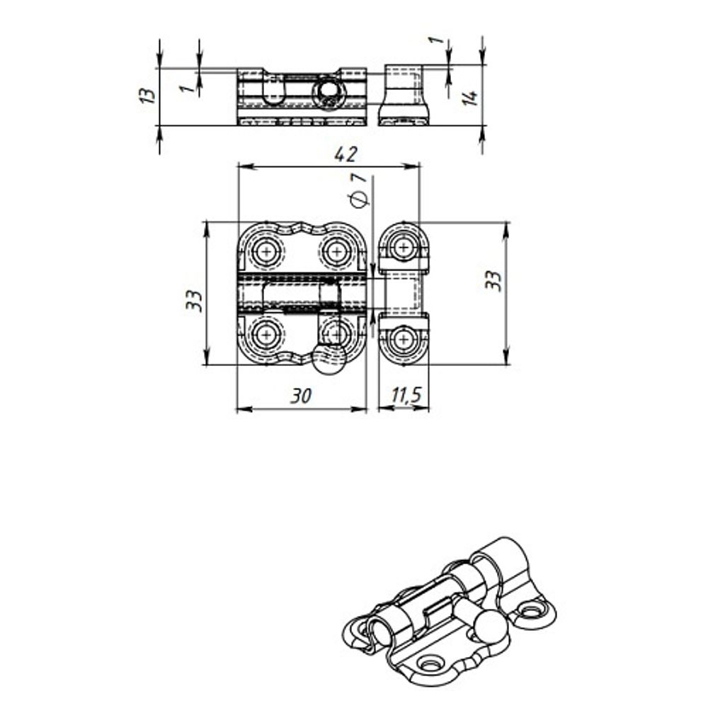 Задвижка накладная КУНГУР ЗТ2 цинк (1 шт) мт