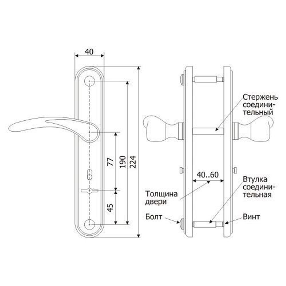 Ручка дверная ГАРДИАН 4131 Вега (зеленая шагрень) /33699/