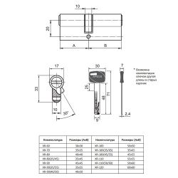 Цилиндровый механизм APECS Premier XR-120 NI никель