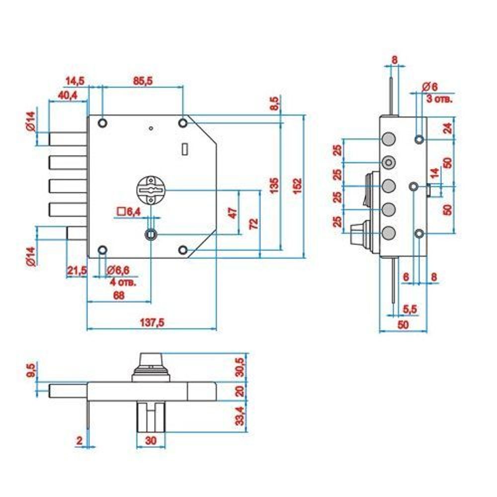 Замок накладной ЭЛЬБОР 1.05.61.5.МА Базальт