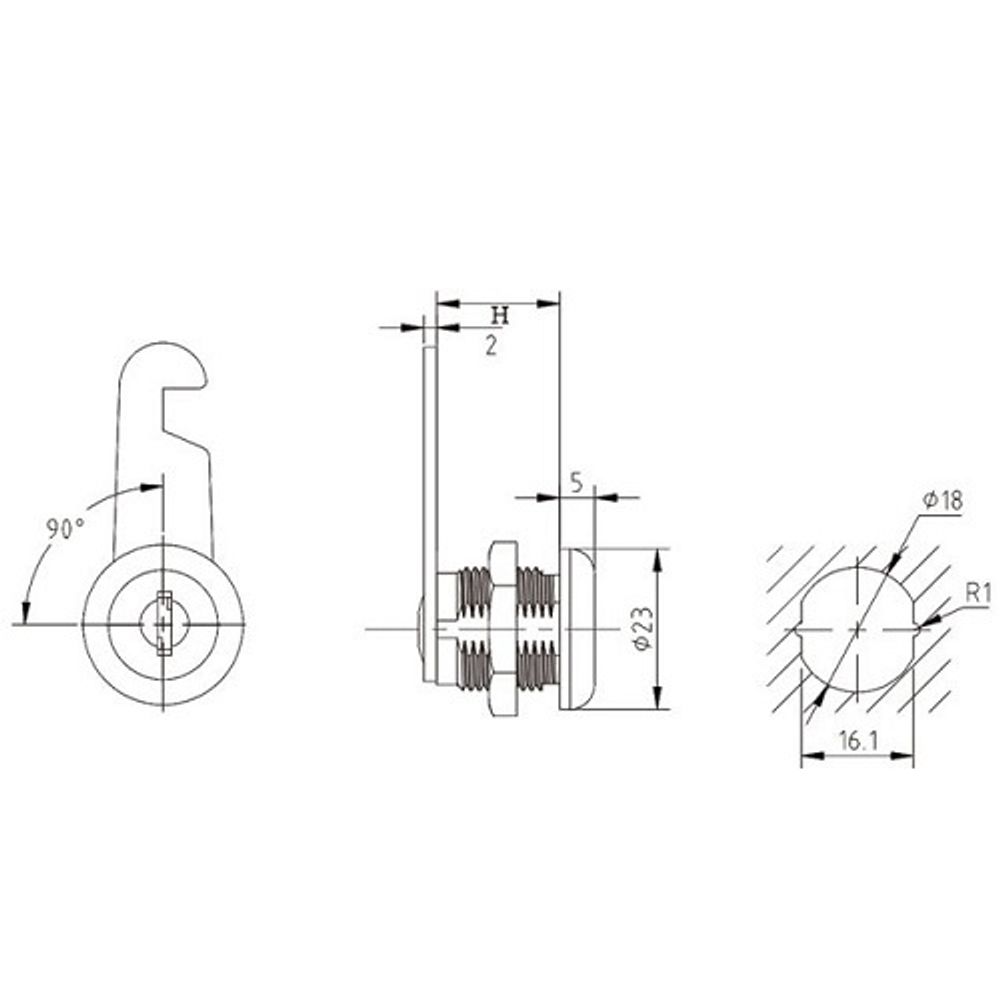 Замок почтовый мебельный мини 310-18