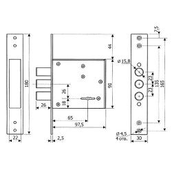 Замок врезной ГАРДИАН ЗВ 30.01 (4кл) /8000/