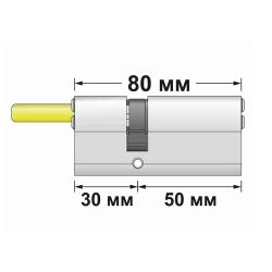 Цилиндровый механизм со штоком FUARO D-PRO507/80 mm (45+10+25) CP хром 5кл. без верт. /47815/