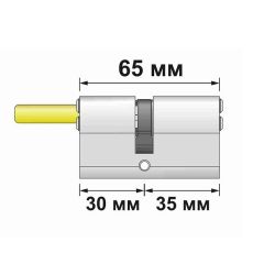 Цилиндровый механизм (дл. шток) CISA ASIX PRO P8 0Q317-81.12 (65 мм/30+10+25) никель /44915/