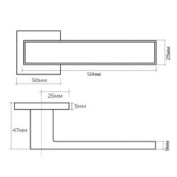 Ручка раздельная ABRISS R50.120 CP/MBP хром/черный матовый