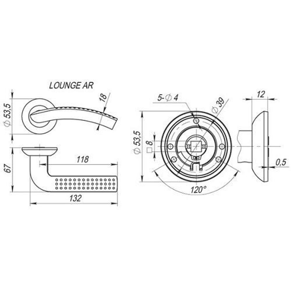 Ручка раздельная FUARO LOUNGE AR SG/GP-4 мат.золото/золото /28237/