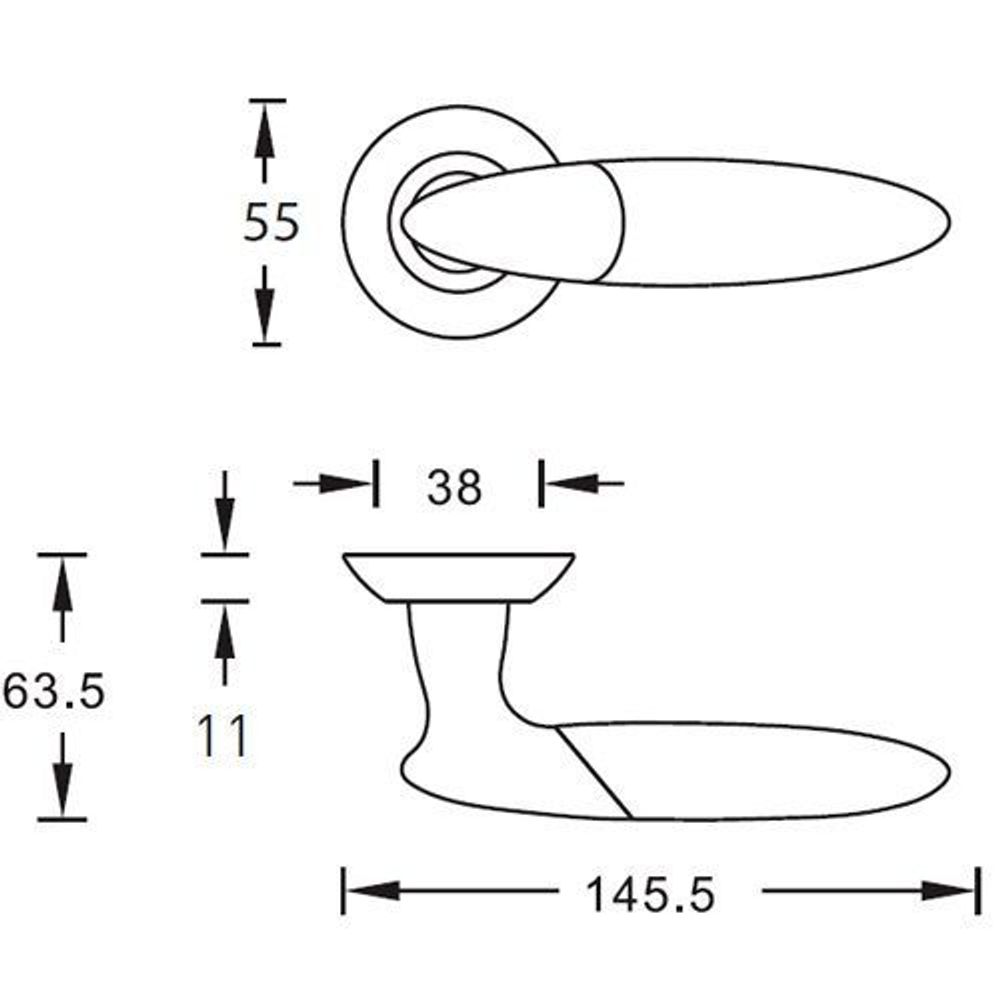 Ручка дверная ARCHIE S010 113HH (никель)