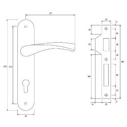 Замок врезной с ручками PALLADIUM ЗВ-1853 CP хром