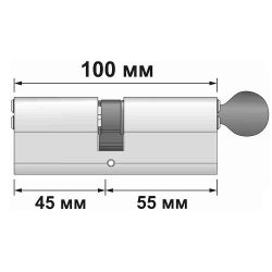 Цилиндровый механизм с вертушкой APECS SM-100 (45/55C)-C NI никель