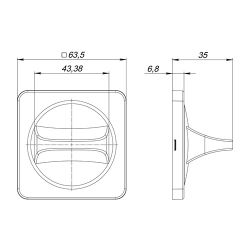 Ручка поворотная FUARO BKW8x75 MSC62 BL-24 черный ПЛАСТИК /49745/