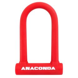 Замок навесной всепогодный АВАНГАРД АНАКОНДА Т608 КРАСНЫЙ с креплением на раму (силикон)