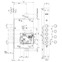 Замок врезной сувальдный MOTTURA 52.J535M My Key S (левый), уст.ключ, кл. 60 мм /33445/