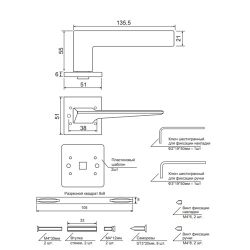 Ручки дверные Code Deco Slim H-30133-A-GMS сатин.золото
