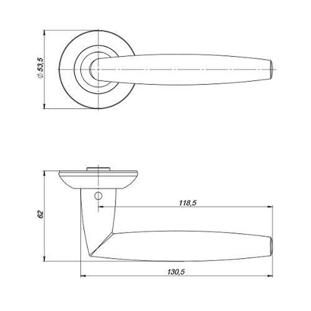 Ручка раздельная FUARO SUPREME LM/Z R.TL54 BL-24 черный /45793/