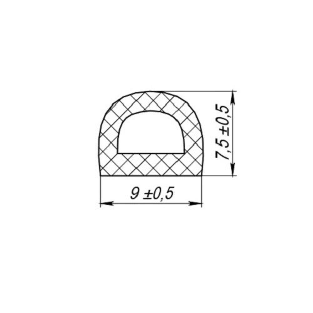 Уплотнитель FUARO профиль D-9/7,5 мм белый, 100 м /49195/