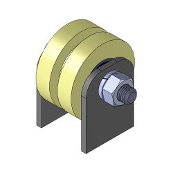 Ролик капролон d-40 под полосу на пластинах