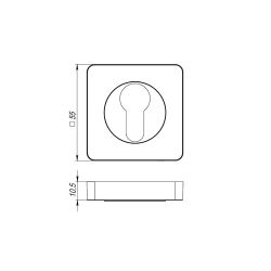 Накладка под цилиндр ARMADILLO ET/SQ-CP-8 хром /20453/