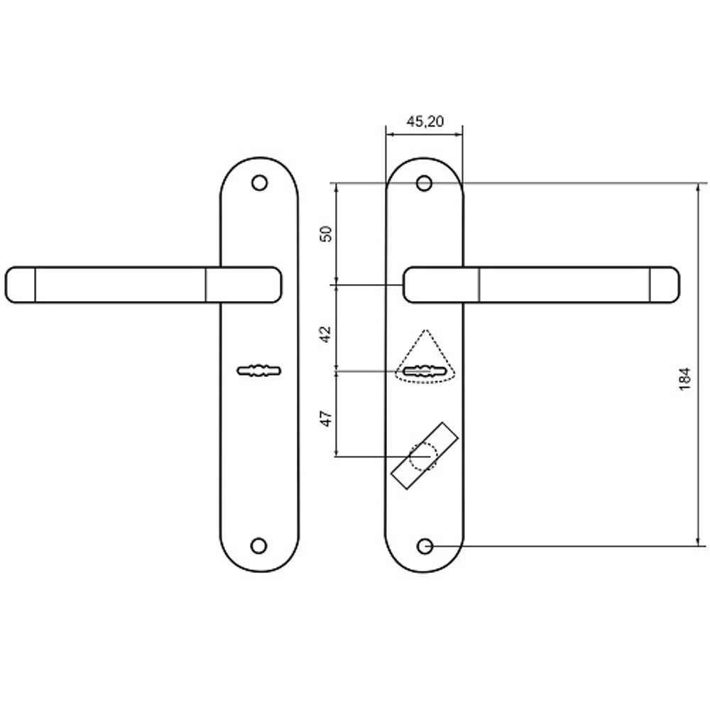 Ручки на планке BORDER 70143 РФ72-022П (правые) Черный жемчуг