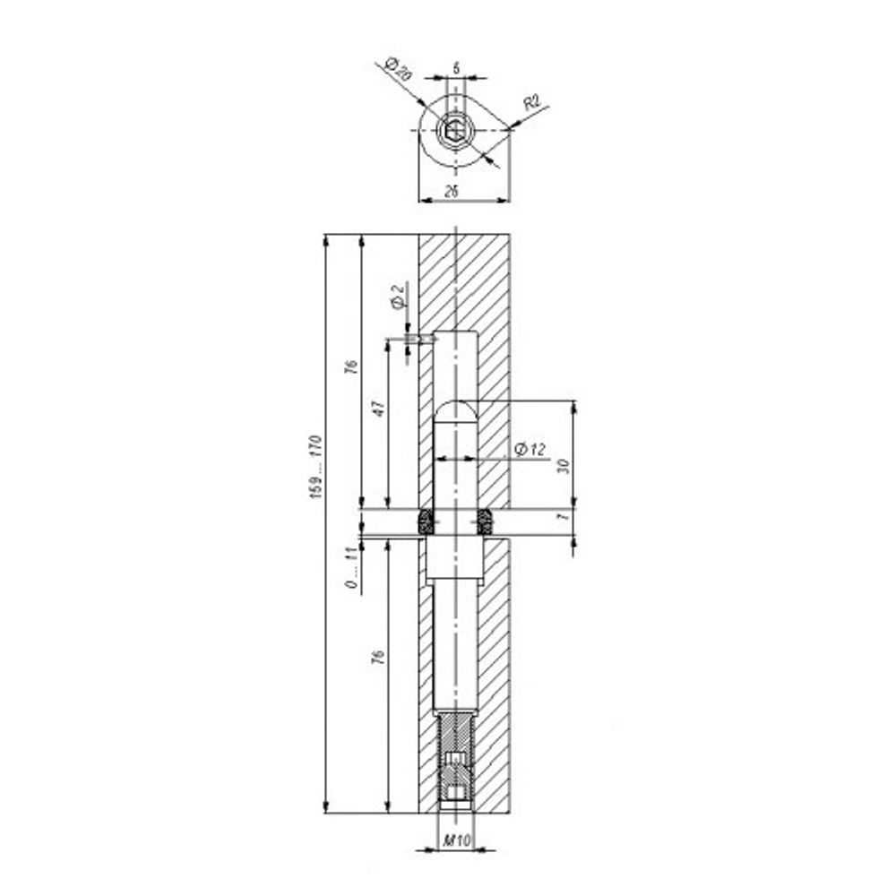 Петля приварная TRUDO D20x160 ADJ регулируемая /58157/ (1 шт)
