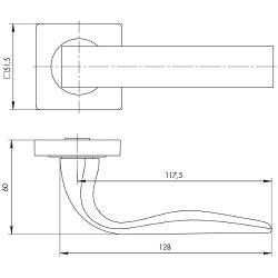 Ручка раздельная AJAX EVO JK GR-23 графит /43289/