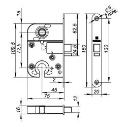 Корпус замка цилиндрового FUARO 2018 GP золото /38139/