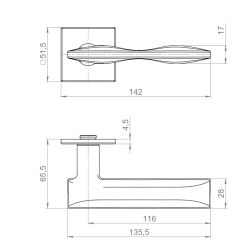 Ручка раздельная ARMADILLO BANOFFE K.YM MWSC-33 итальянский тисненный /62191/
