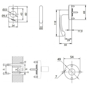Ручка накладная с фиксацией APECS HF-1066 BL черный