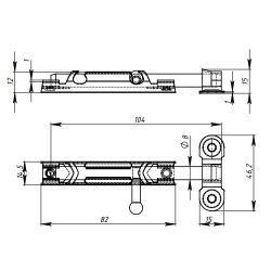 Задвижка накладная КУНГУР ЗТ цинк (150) мт (1шт)