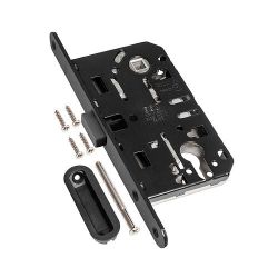 Замок межкомнатный под цилиндр AGB MEDIANA POLARIS B06103.50.93.567 (черный) /40297/