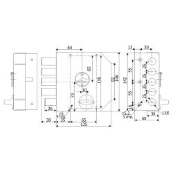 Замок накладной ГАРДИАН ЗВ 20.05 правый (5 кл. ЗК.503Н-02) ЗД без ответной планки. /123:247 /24919/