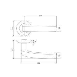 Ручка раздельная VETTORE R07.033 SN/CP мат.никель/хром