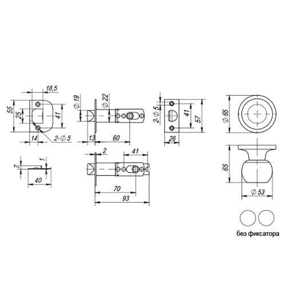 Ручка защелка PUNTO 6072 AB-P (без фик.) бронза /25207/