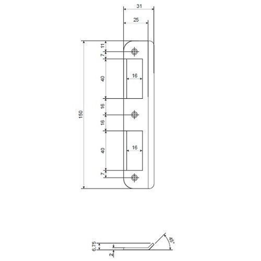 Ответная планка APECS BP-1425 AB бронза