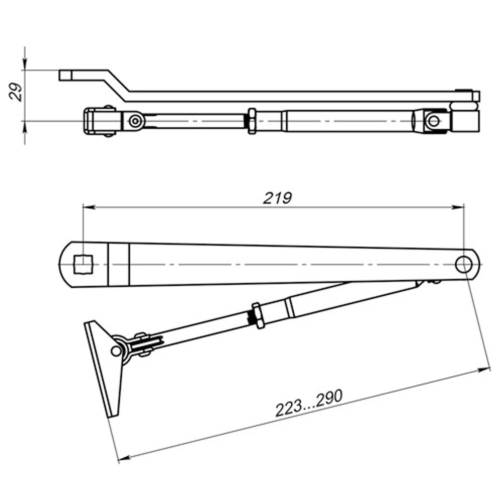 Тяга рычажная FUARO DCQ20-4 40-80кг AL алюминий /48075/