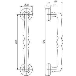 Ручка-скоба PALAZZO PULL SM RB-10 франц.золото 1шт. /35299/