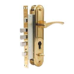 Замок врезной APECS T-0523-C G R золото правый