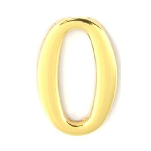 Цифра на клеевой основе АЛЛЮР БОЛЬШАЯ "0" золото (пластик)