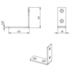 Уголок КУНГУР 40х40х16х1.8 цинк (1 шт)