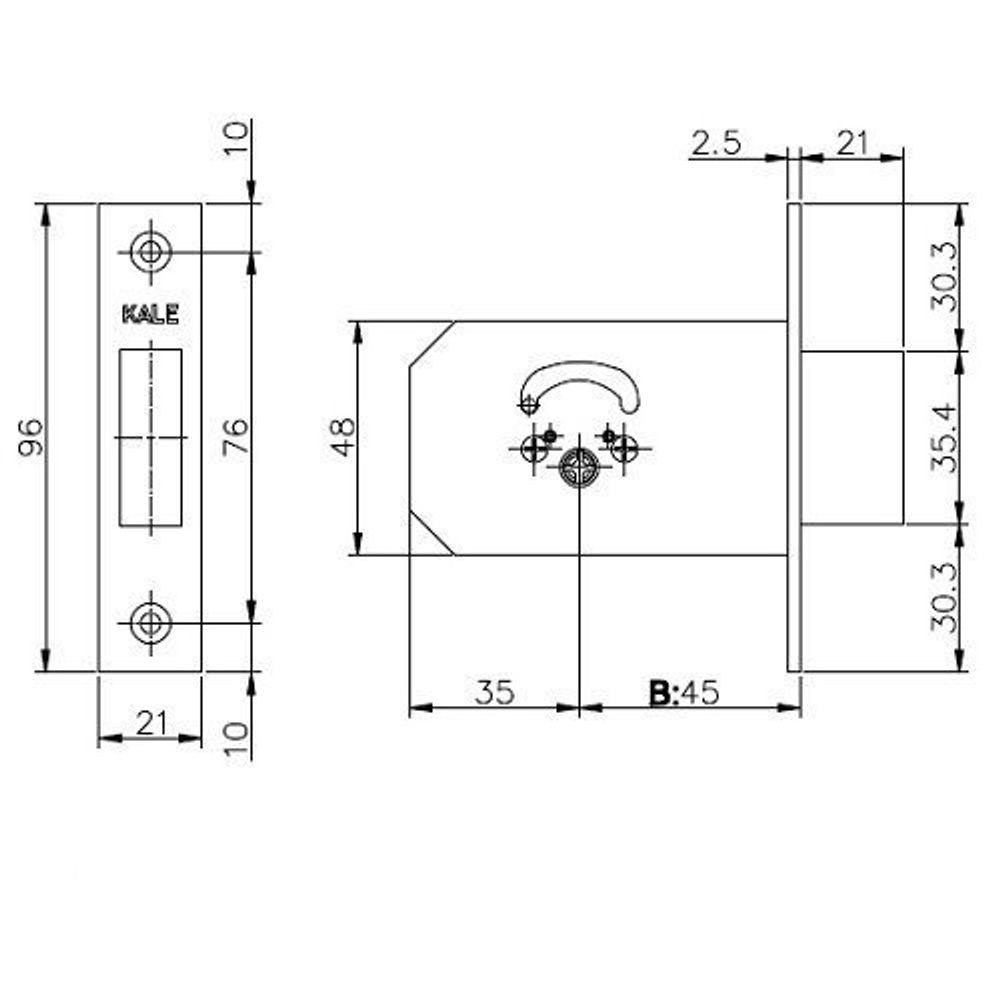 Замок врезной KALE KILIT 156/F хром 5кл. /1092/