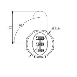 Замок мебельный кодовый 6017-20BL черный