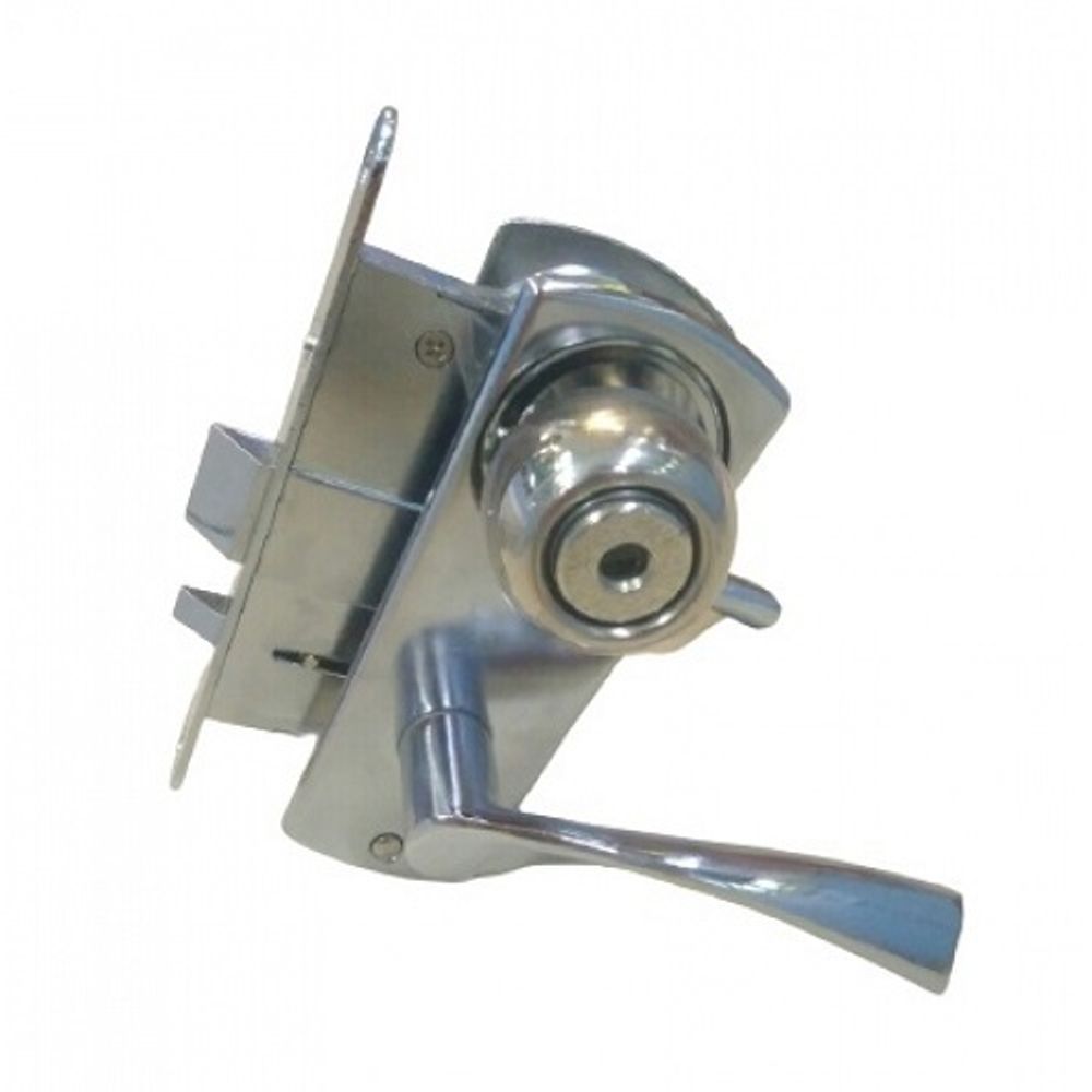 Замок врезной с ручками ЗВАД 1-10М Хром (Правый)