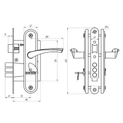 Замок врезной ЗЕНИТ ЗВ9-4.2 серебро /34865/
